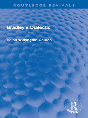 cover image of Bradley's Dialectic